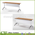 CF metal folding table with wheels in MFC material